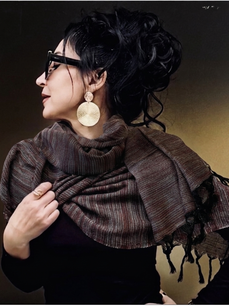 HW cotton Brown Stripped Scarf