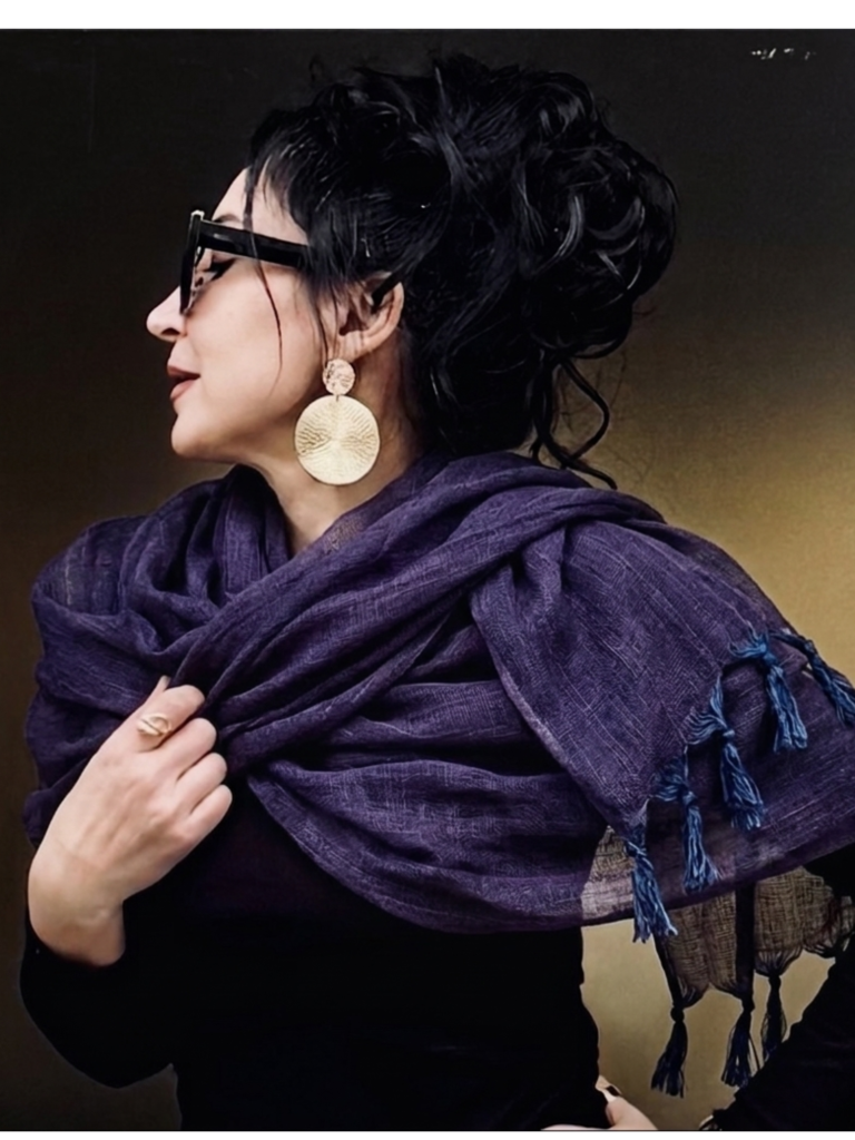 Handwoven Cotton Purple Scarf