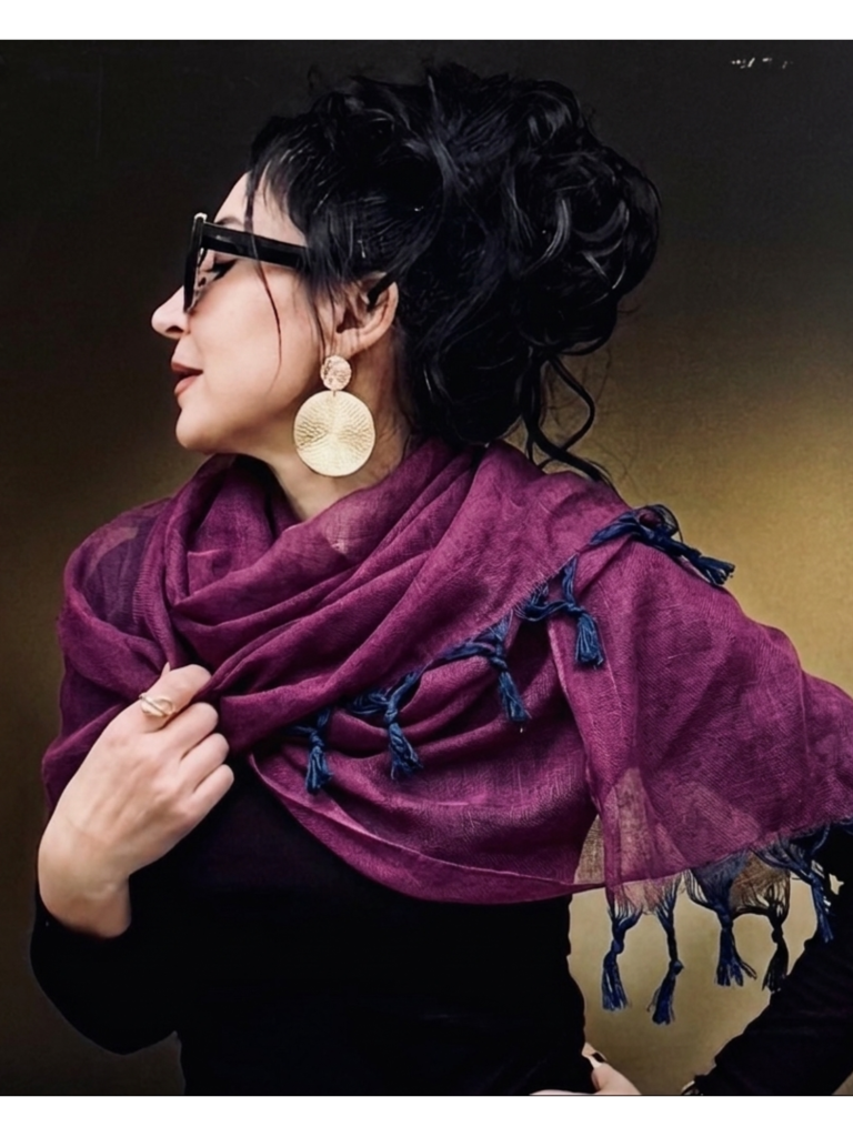 Handwoven cotton vintage Fusia Scarf