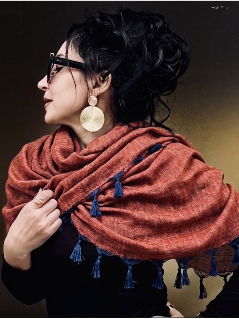Handwoven Cotton Vintage Orange Scarf