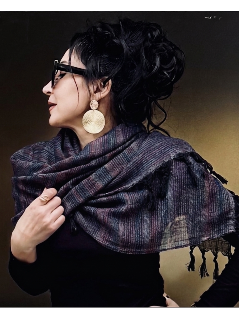 Handwoven Cotton Vintage Purple Scarf