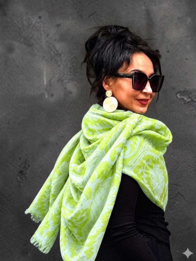 Lime Sera silk Scarf
