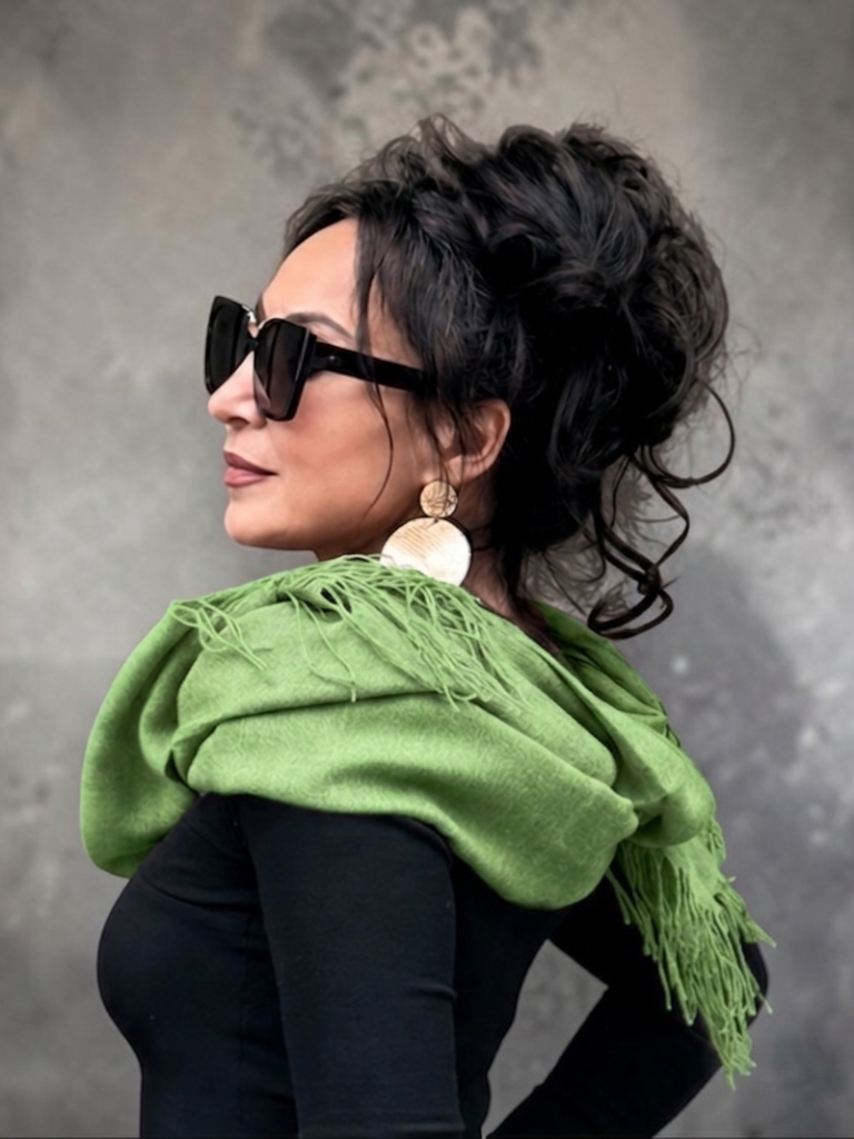 Pistachio Green Merino wool Scarf