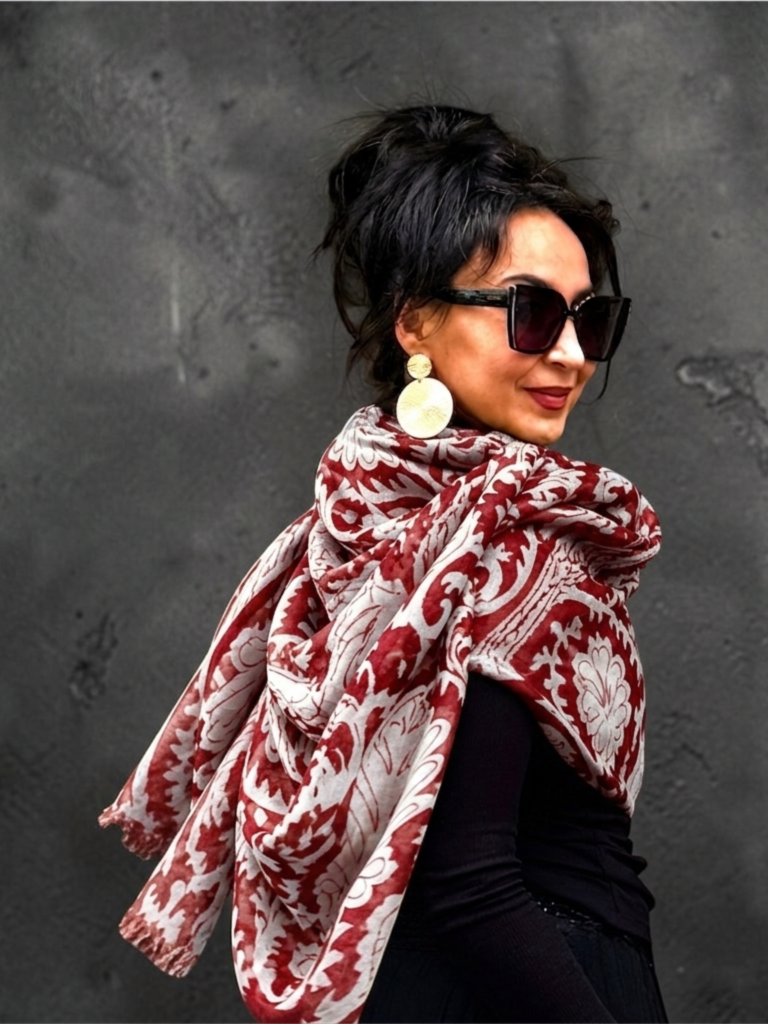 Rosso Sera Silk Scarf