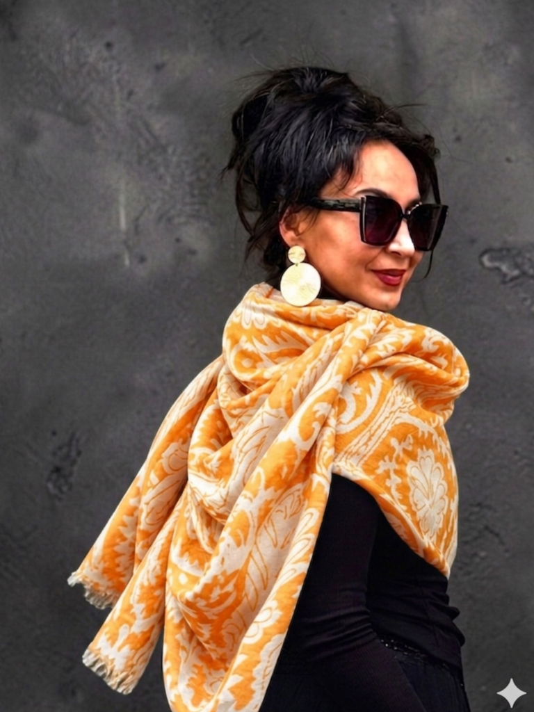 Saffron Sera silk Scarf
