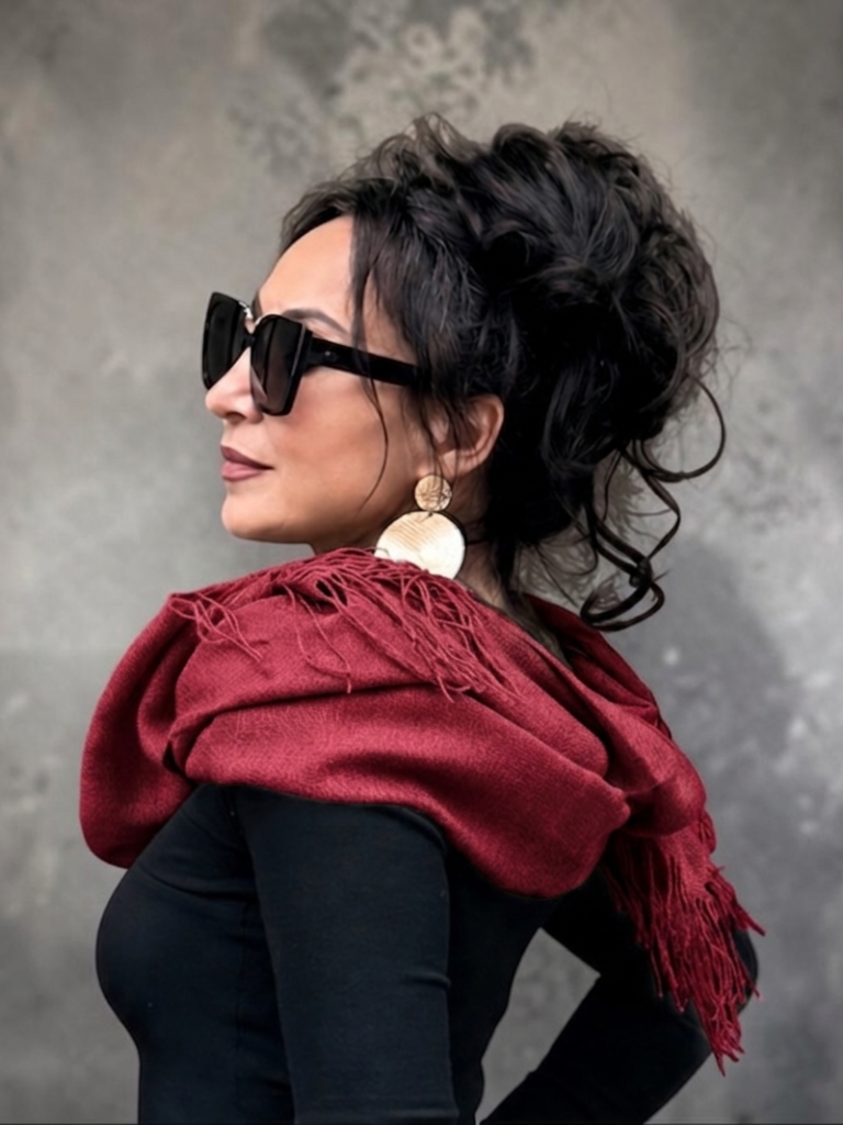 Vine Red Merino wool Scarf