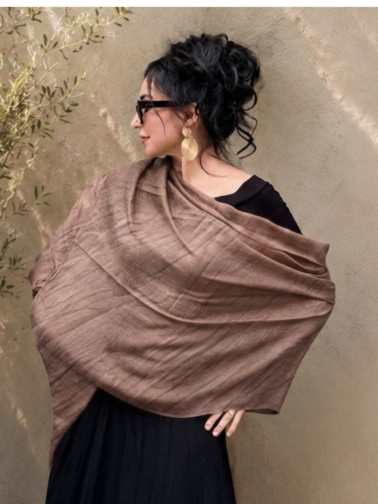 Bamboo Scarf-Brown - Image 1