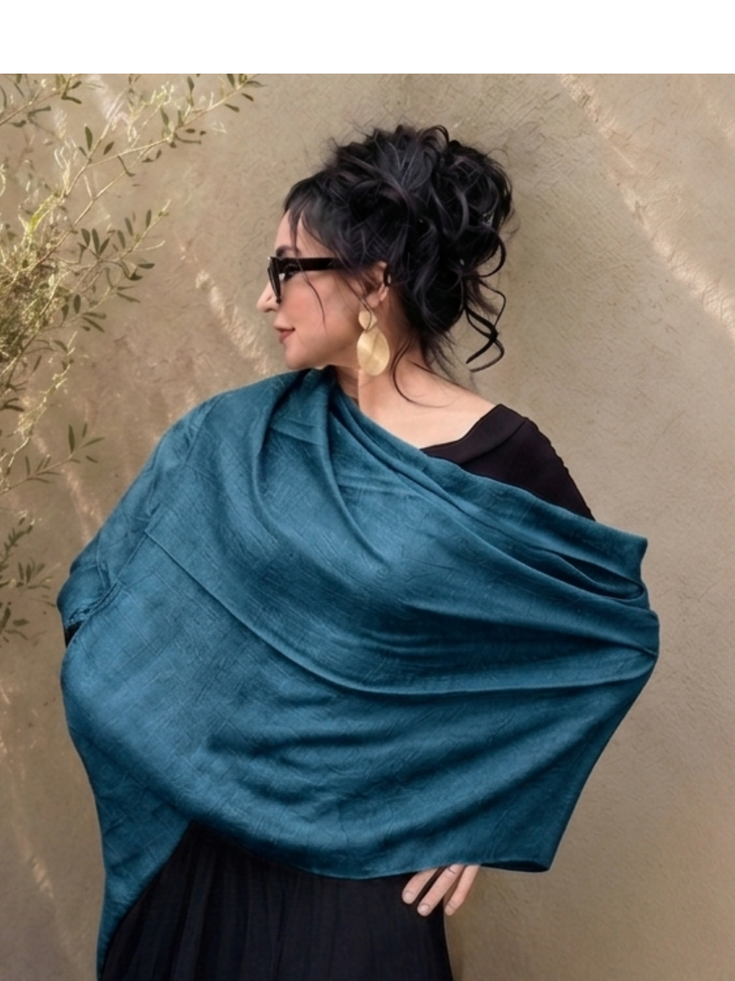 Bamboo Scarf-Teal - Image 1