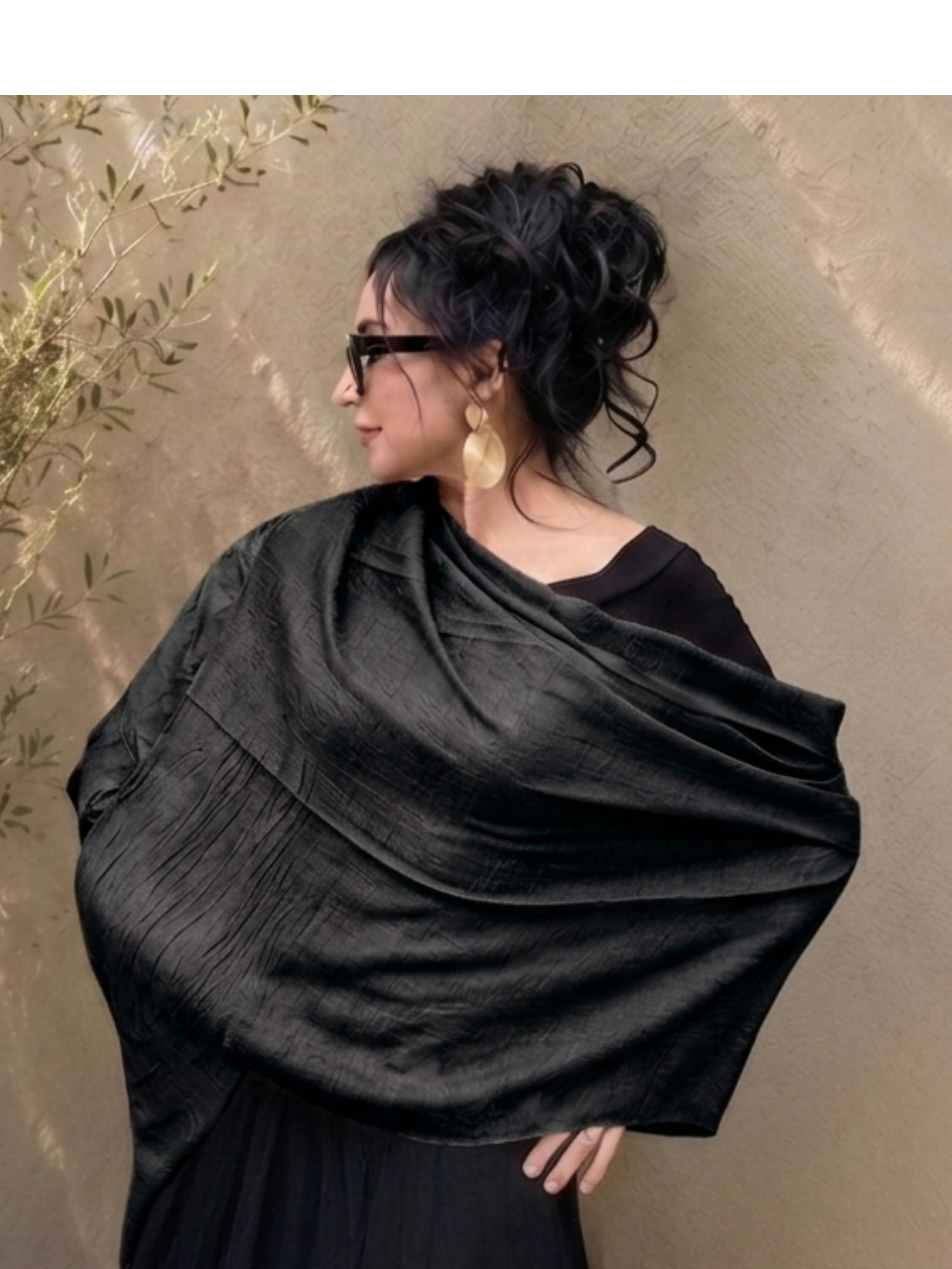 Bamboo Scarf-Black - Image 1