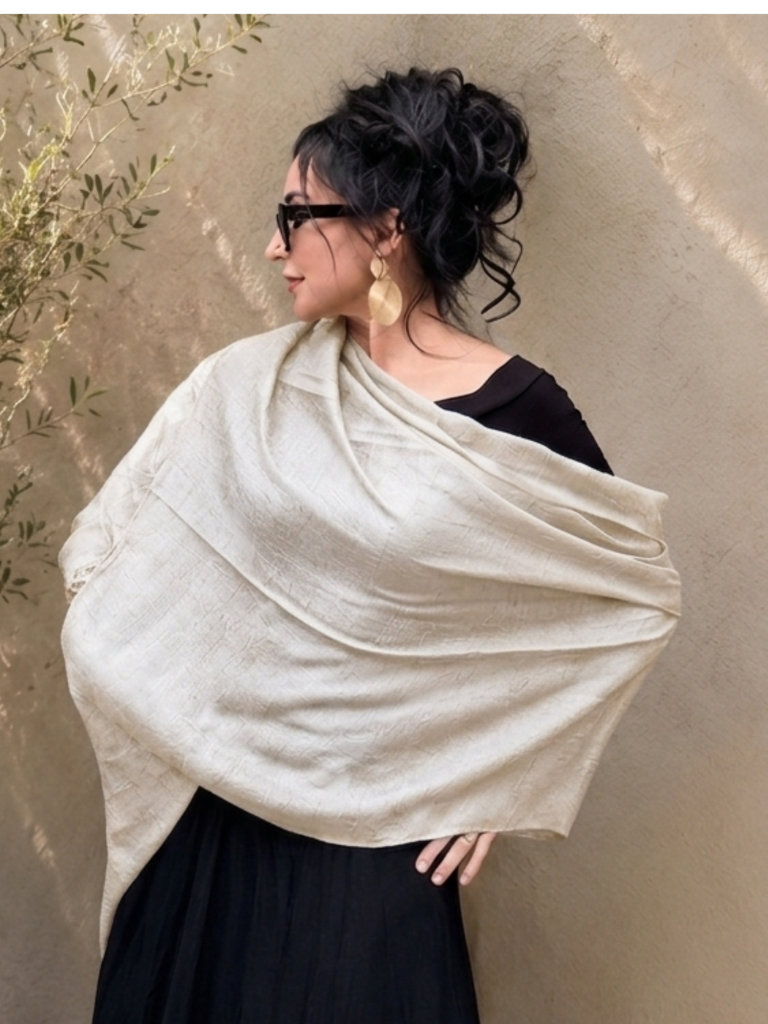 Bamboo scarf-Cream
