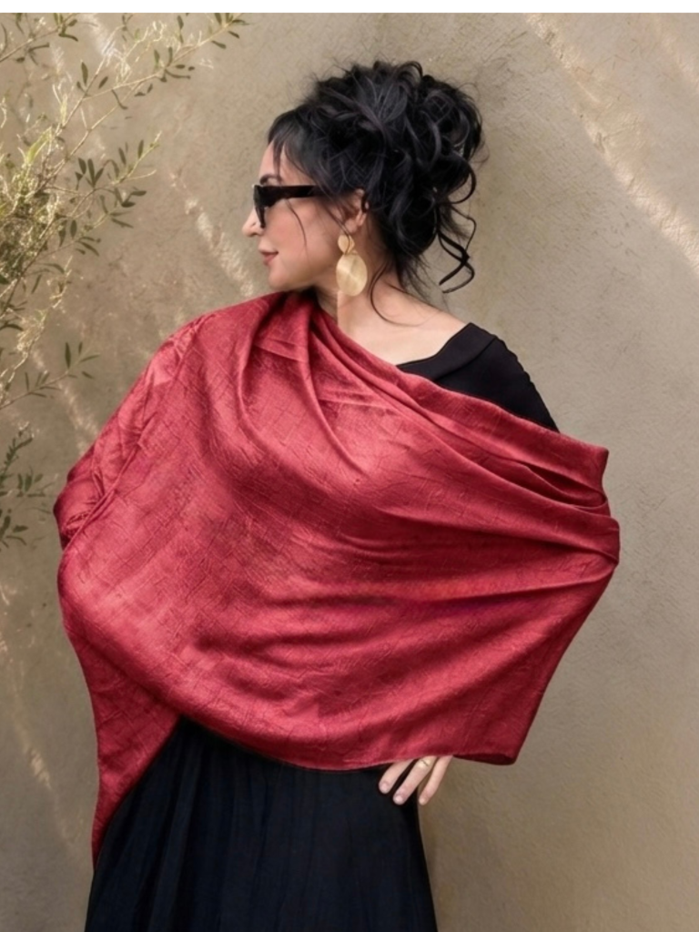 Bamboo scarf-Ruby